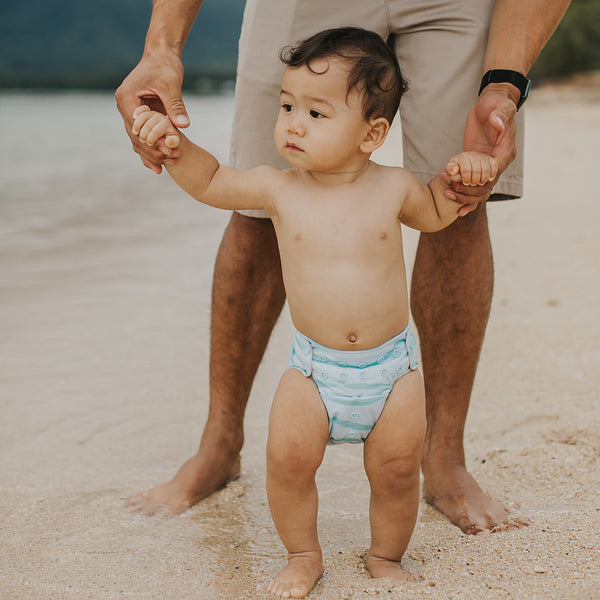 Kaleimamo nalu cloth diaper baby on beach
