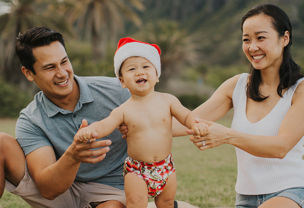 Kaleimamo Lehua ʻUla Cloth diaper baby and family