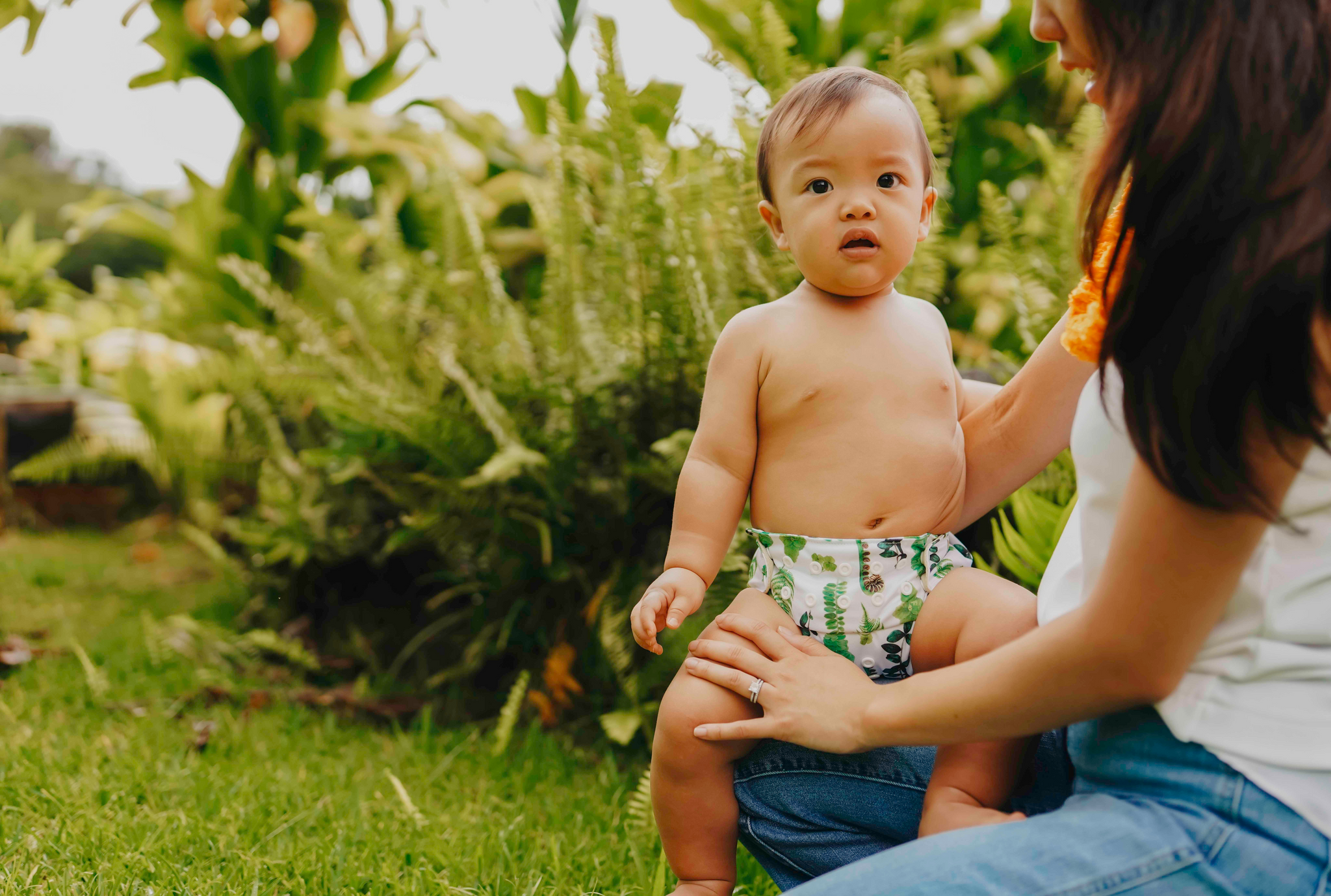 Lau Nahele cloth diaper baby and mother